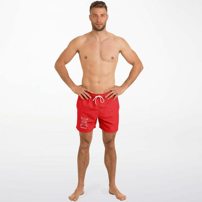 Maris Equi Hawkins Pool Life Guard Billy Costume Men's Mid-Length Swim Shorts