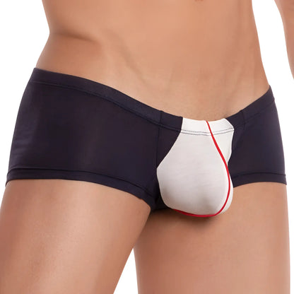 Feel feg023 boxer trunk black and white menâ€™s briefs with red trim made of soft breathable fabric
