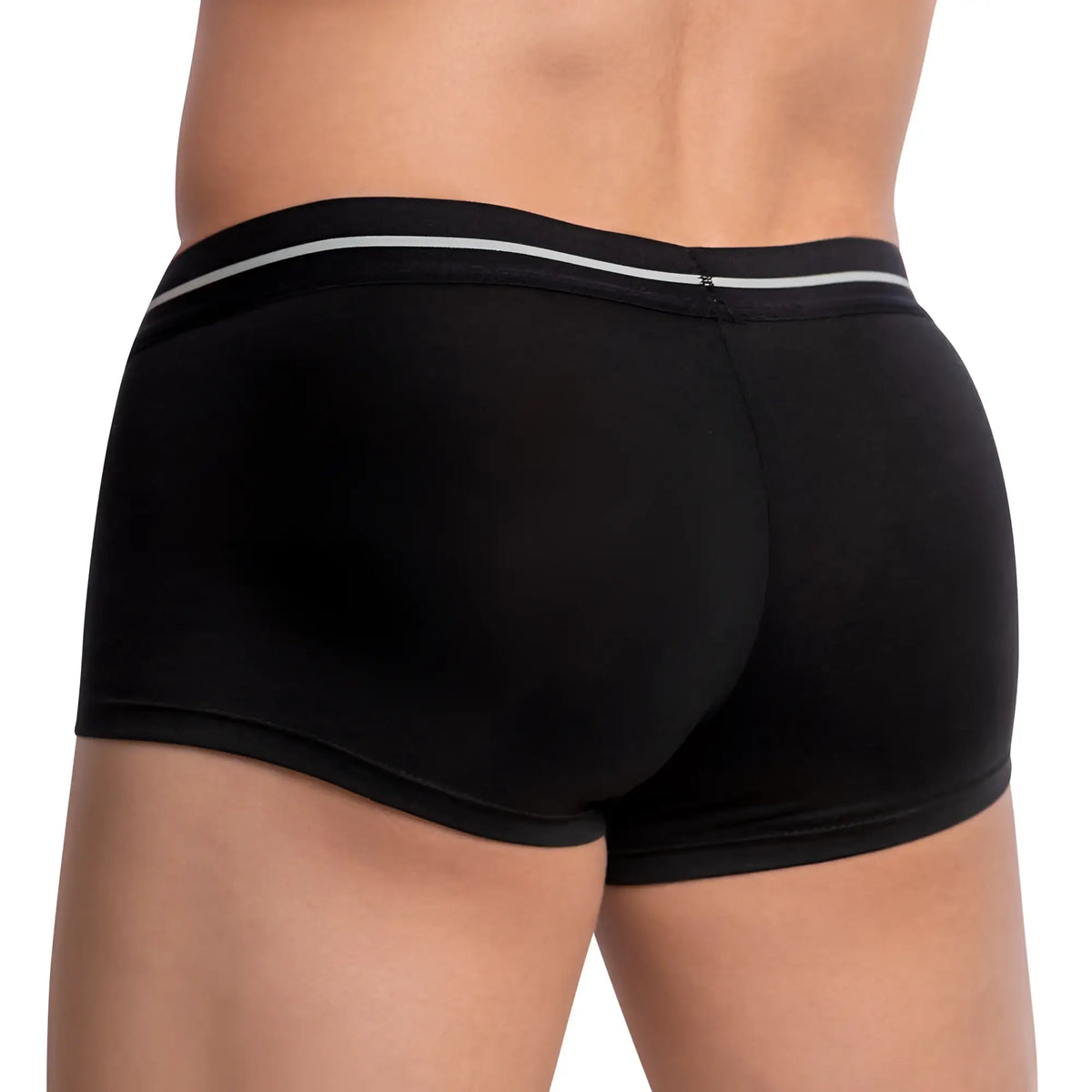 Black feel feg025 boxer trunk briefs with white stripe on waistband for comfortable everyday wear
