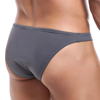 Feel fei010 sport bikini gray athletic briefs with sleek form-fitting design and matching edge stitching