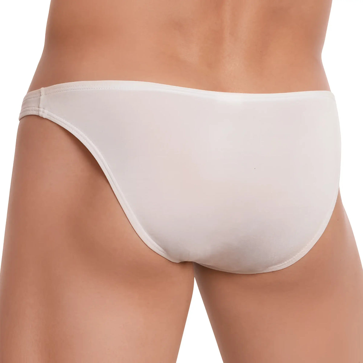 White seamless bikini briefs with smooth form-fitting design in cotton blend for comfortable everyday wear