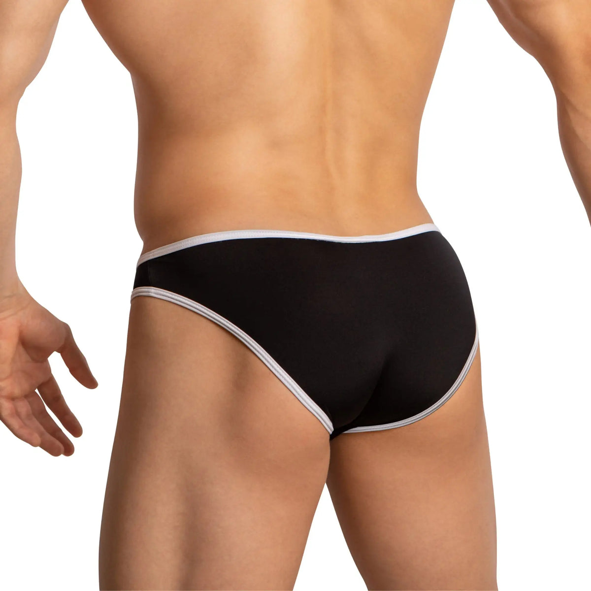 Feel fei022 bikini brief black briefs with white trim comfortable soft fabric for everyday wear