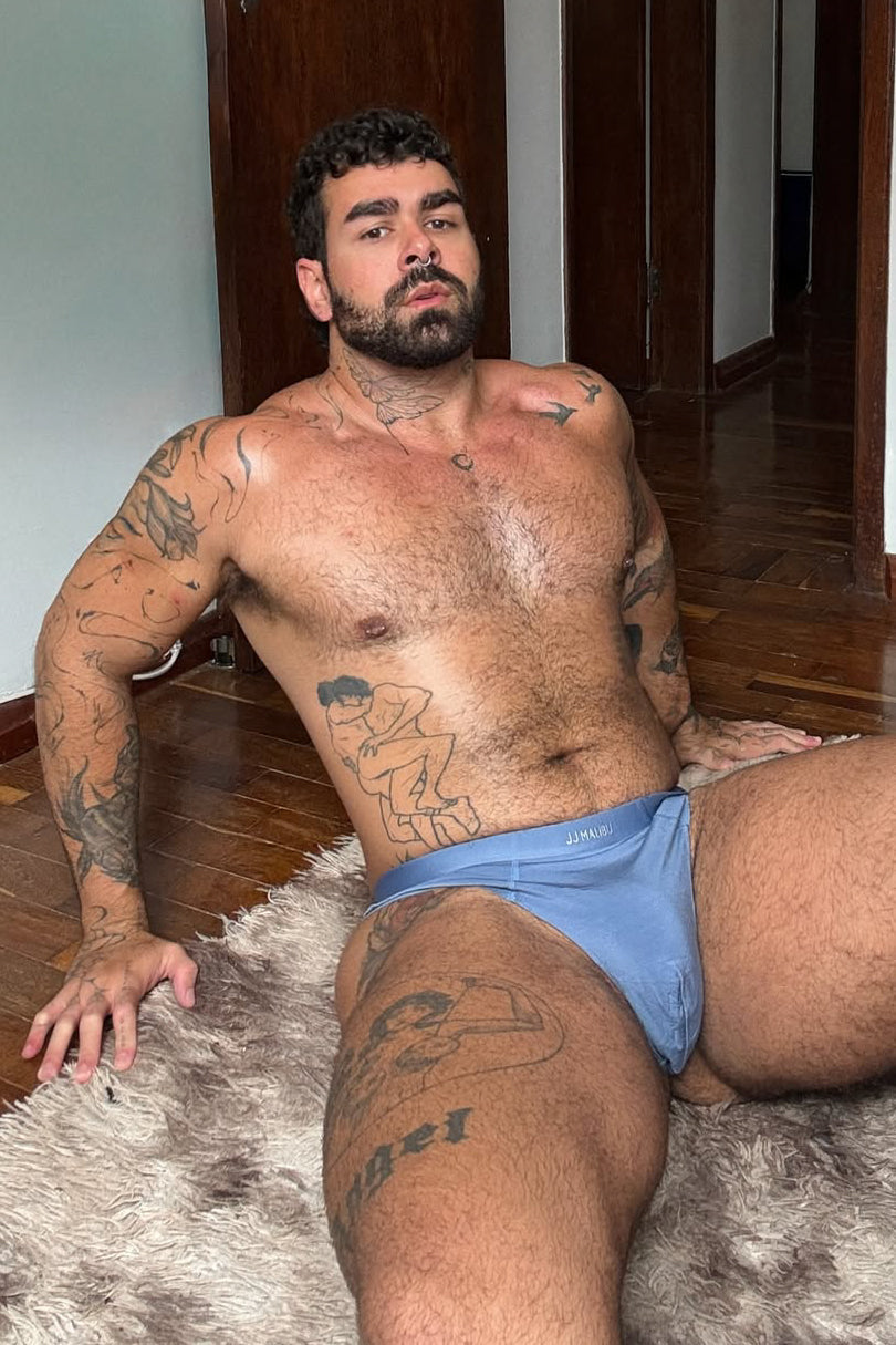 JJ Malibu Men's Premium Modal Athletic Thong - Steel Blue