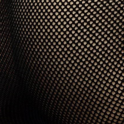 Black fever mesh brief fabric featuring a consistent hexagonal mesh pattern for breathability and comfort
