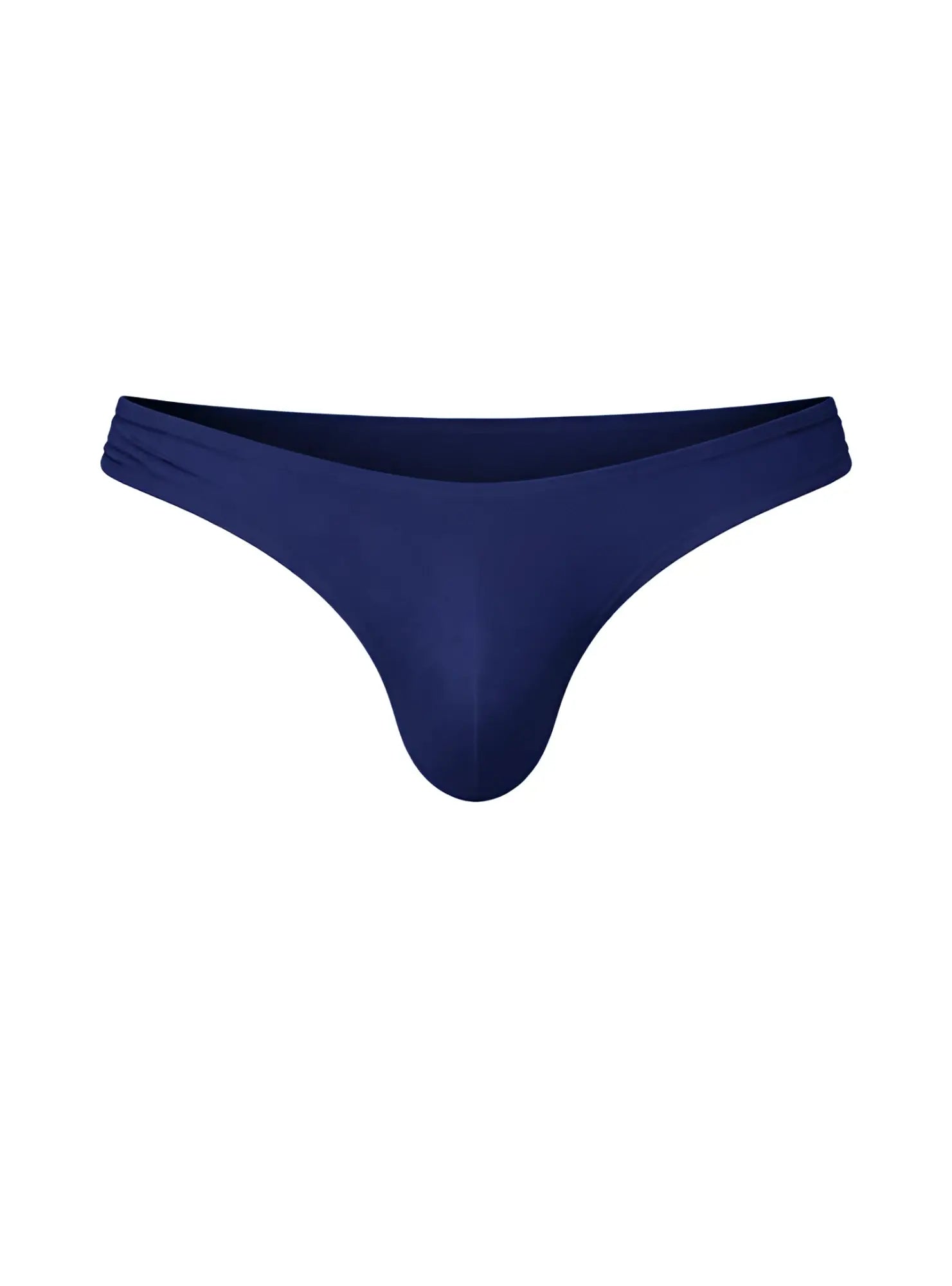 Navy blue Fizx full coverage men’s bikini thong made of smooth stretchy fabric with contoured design back view