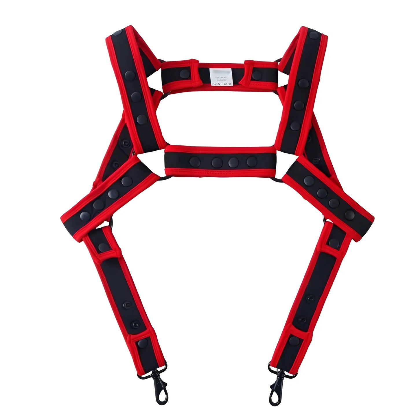 Fizx harness red and black reflective safety harness with adjustable straps and metal hooks for secure use