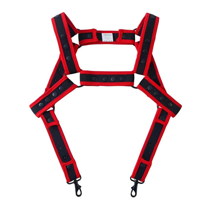 Fizx harness red and black reflective safety harness with adjustable straps and metal hooks for secure use