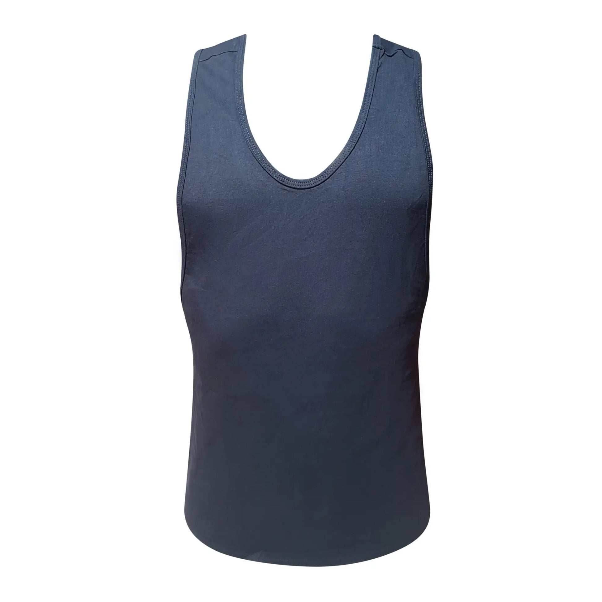 Fizx tank top dark navy blue sleeveless with rounded neckline and ribbed trim for casual wear