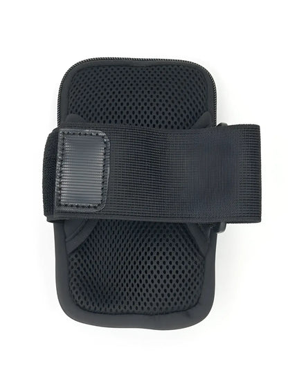Black mesh armband with adjustable elastic strap and velcro closure for fk sport 3 pocket neoprene pouch