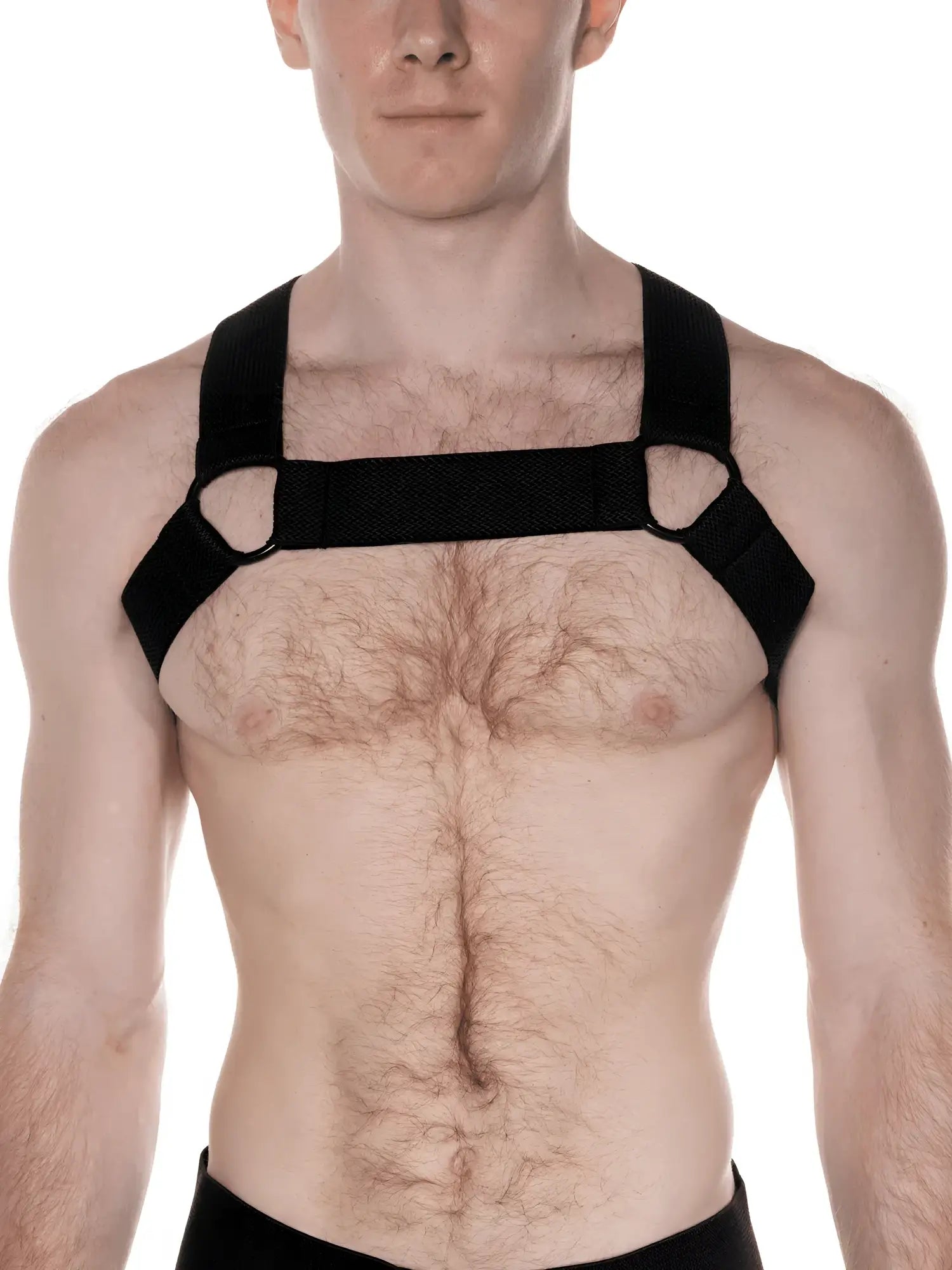 Black FK sport chevron harness made of fabric with adjustable straps and reinforced cutouts for secure fit