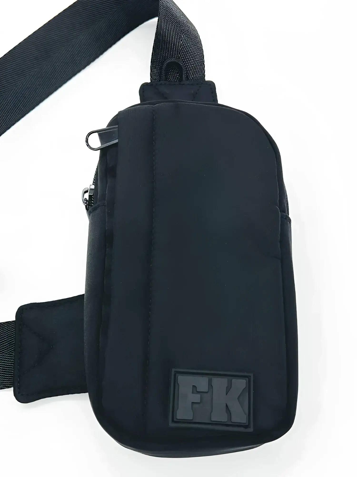 Black fk sport crossbody bag with sleek minimalist design and durable fabric for everyday use