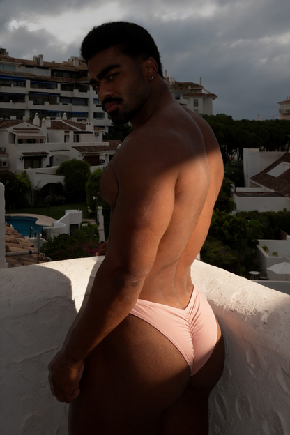 JJ Malibu Men's Classic Scrunch-Butt Swim Briefs - Nude Pink