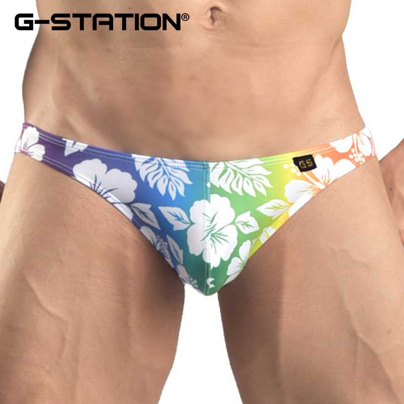 G-Station Hibiscus Bikini-Unterhose, Regenbogen, 2102XSJ, Größe M