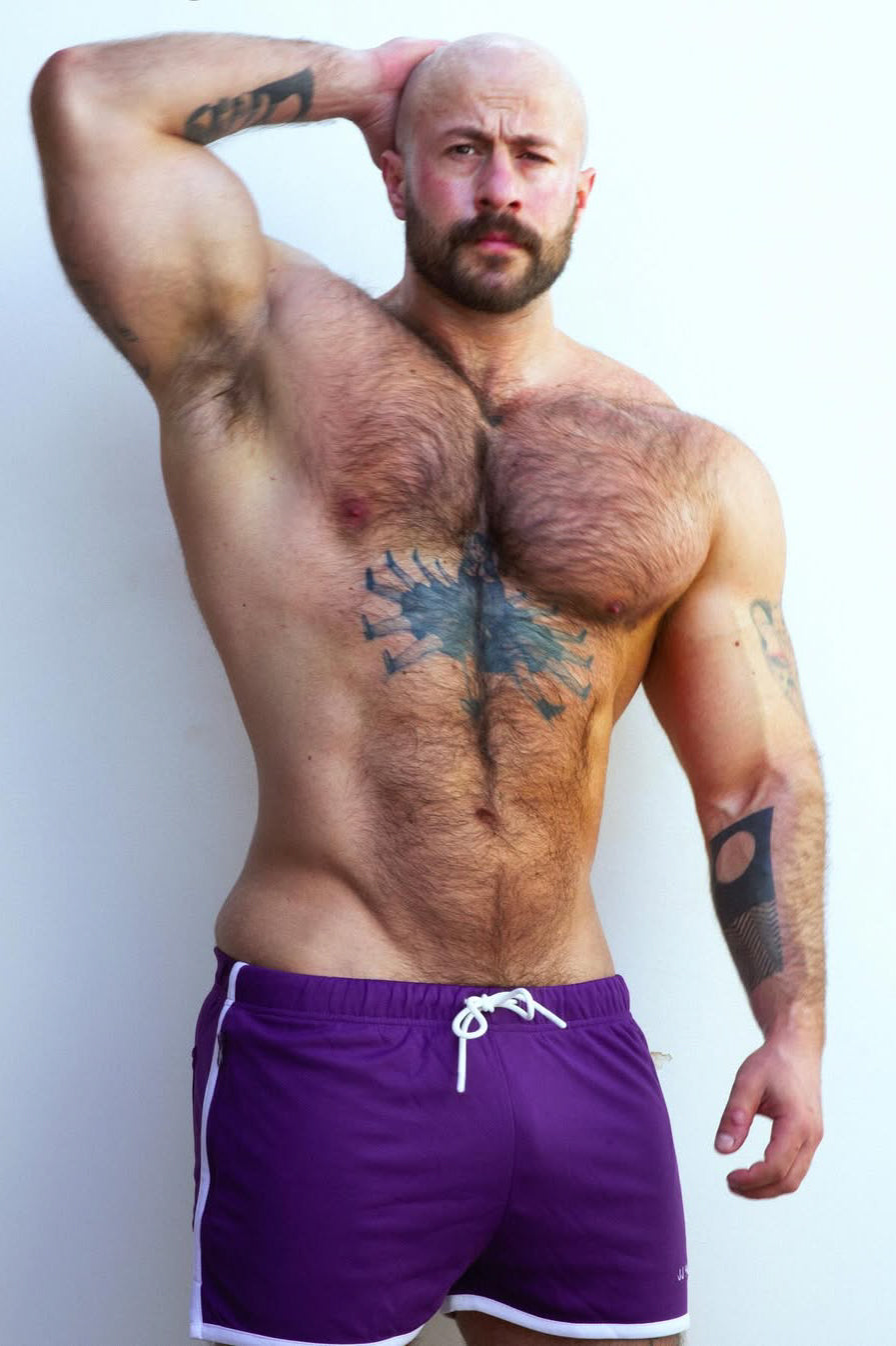 JJ Malibu Men's For-the-Night 2" Gym Short Shorts with Drawstring - Dark Plum