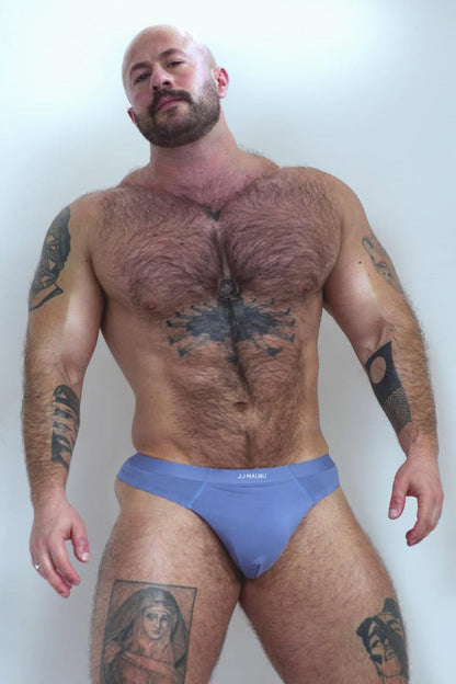 JJ Malibu Men's Premium Modal Athletic Thong - Steel Blue
