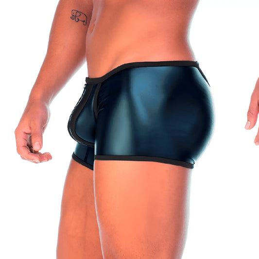 Gigo 2 Fetiche black zipper trunk shiny latex briefs with sleek form-fitting design and contrasting black trim