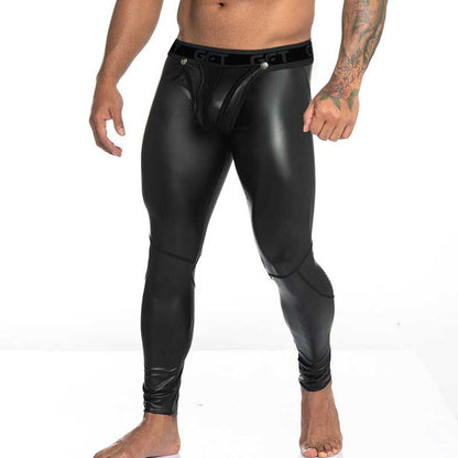 Gigo Fetish Abnehmbare Leggings mit Paspelierung aus Mesh, Schwarz, AFW75, Größe S