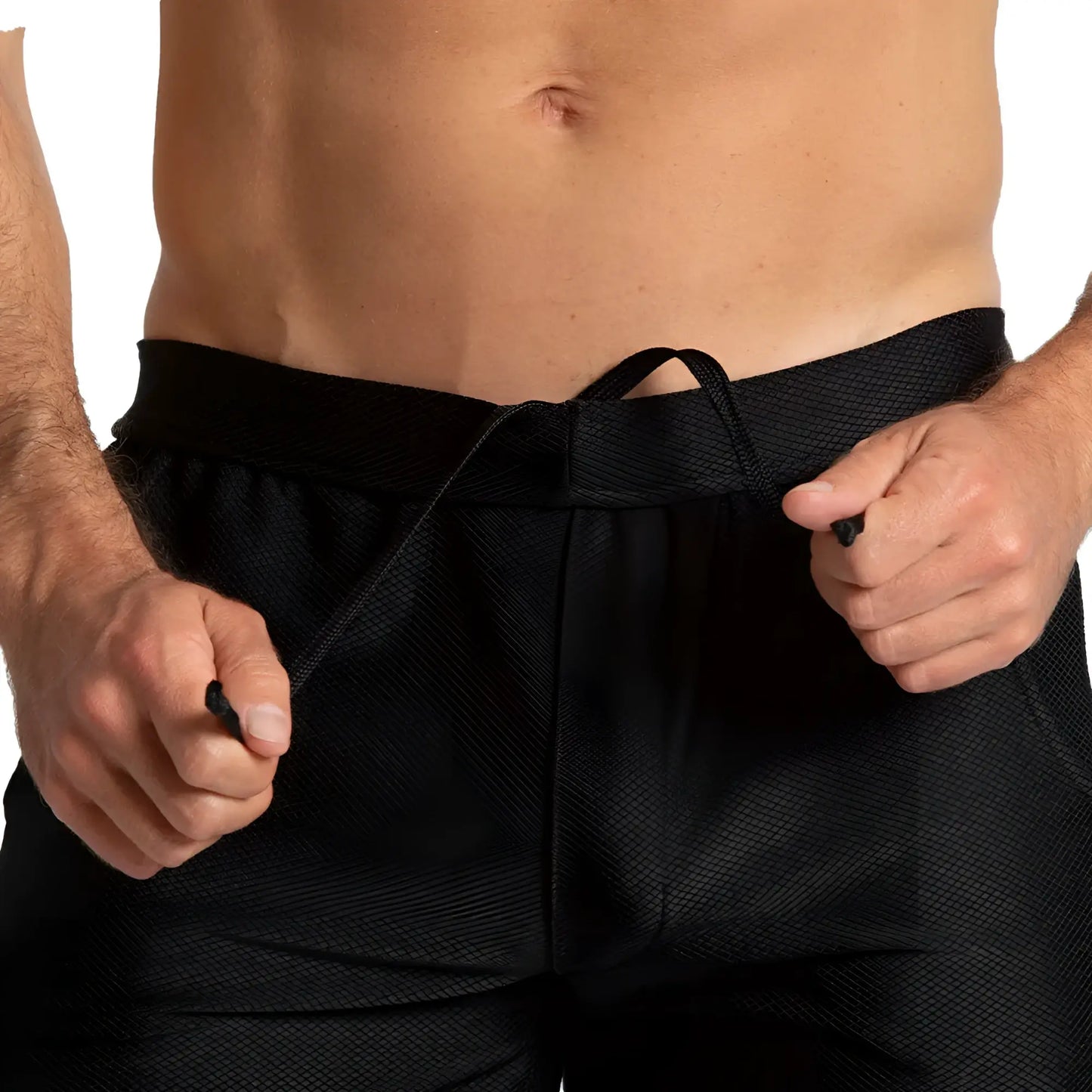 Gigo Belucci black athletic shorts with textured fabric and drawstring waistband for activewear use