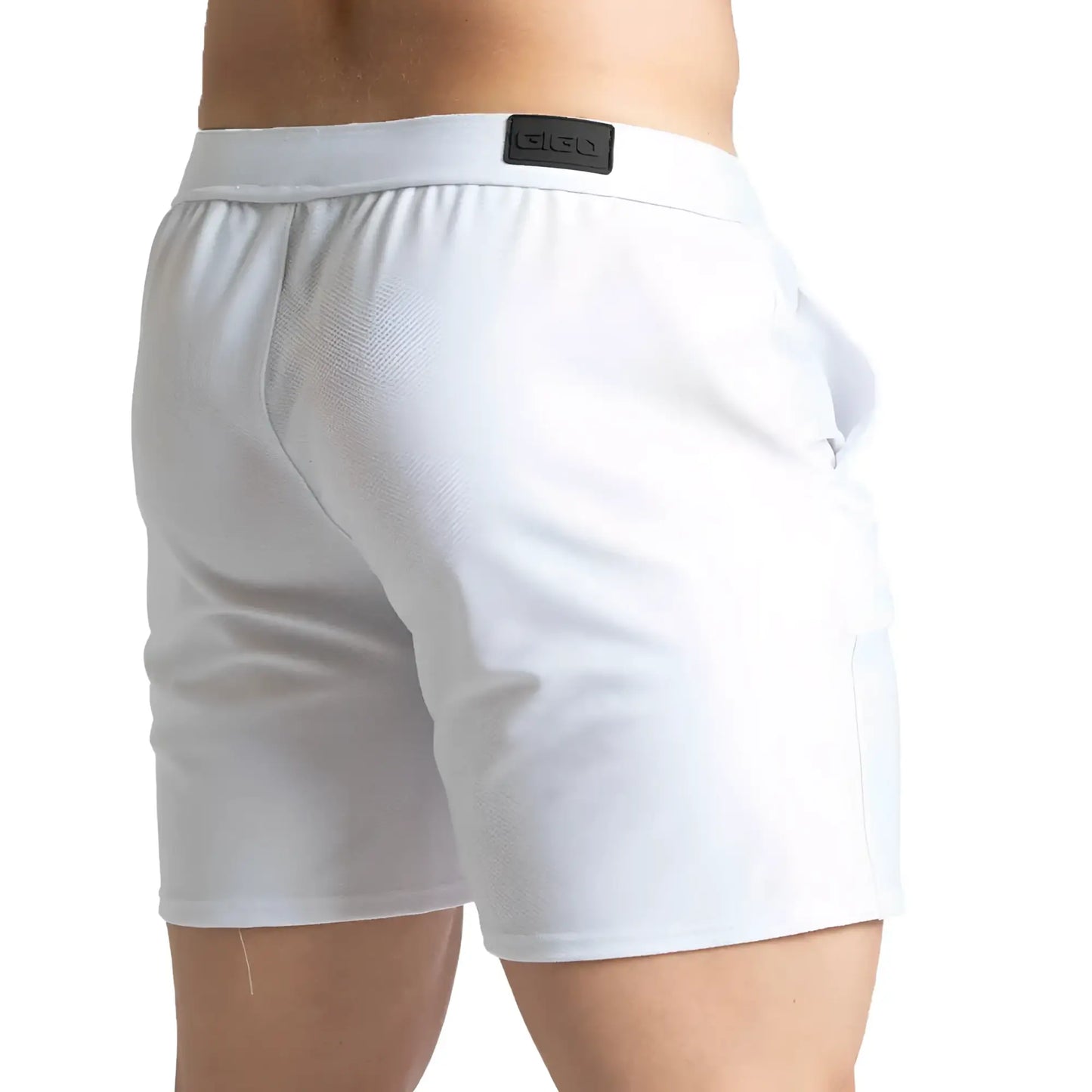 White menâ€™s briefs gigo belucci short with black branded waistband made of soft breathable fabric for everyday comfort