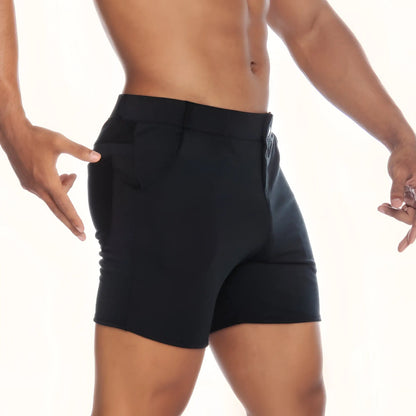 Gigo Cargo black short with sleek form-fitting design and subtle side pockets made for athletic use
