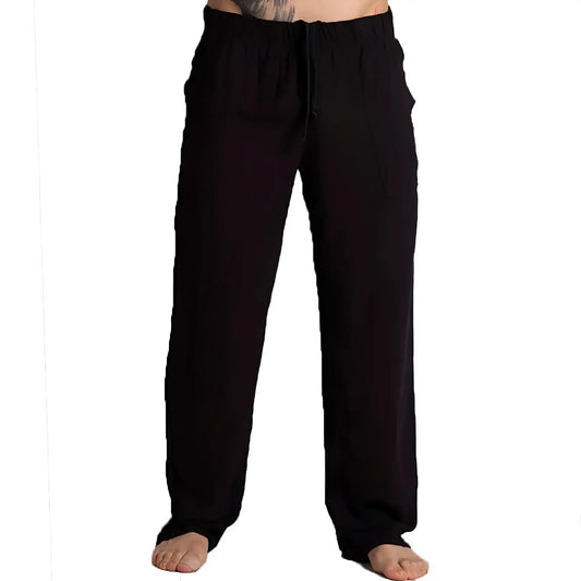 Gigo chalis black loose-fitting pants with elastic waistband and drawstring for comfortable casual wear