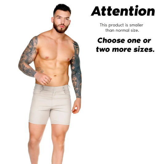 Beige menâ€™s tailored fit shorts with classic design from gigo classic forever perfect for casual wear