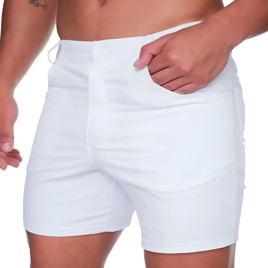White cotton shorts with a clean minimalist design and side pockets from Gigo Classic Forever White Short