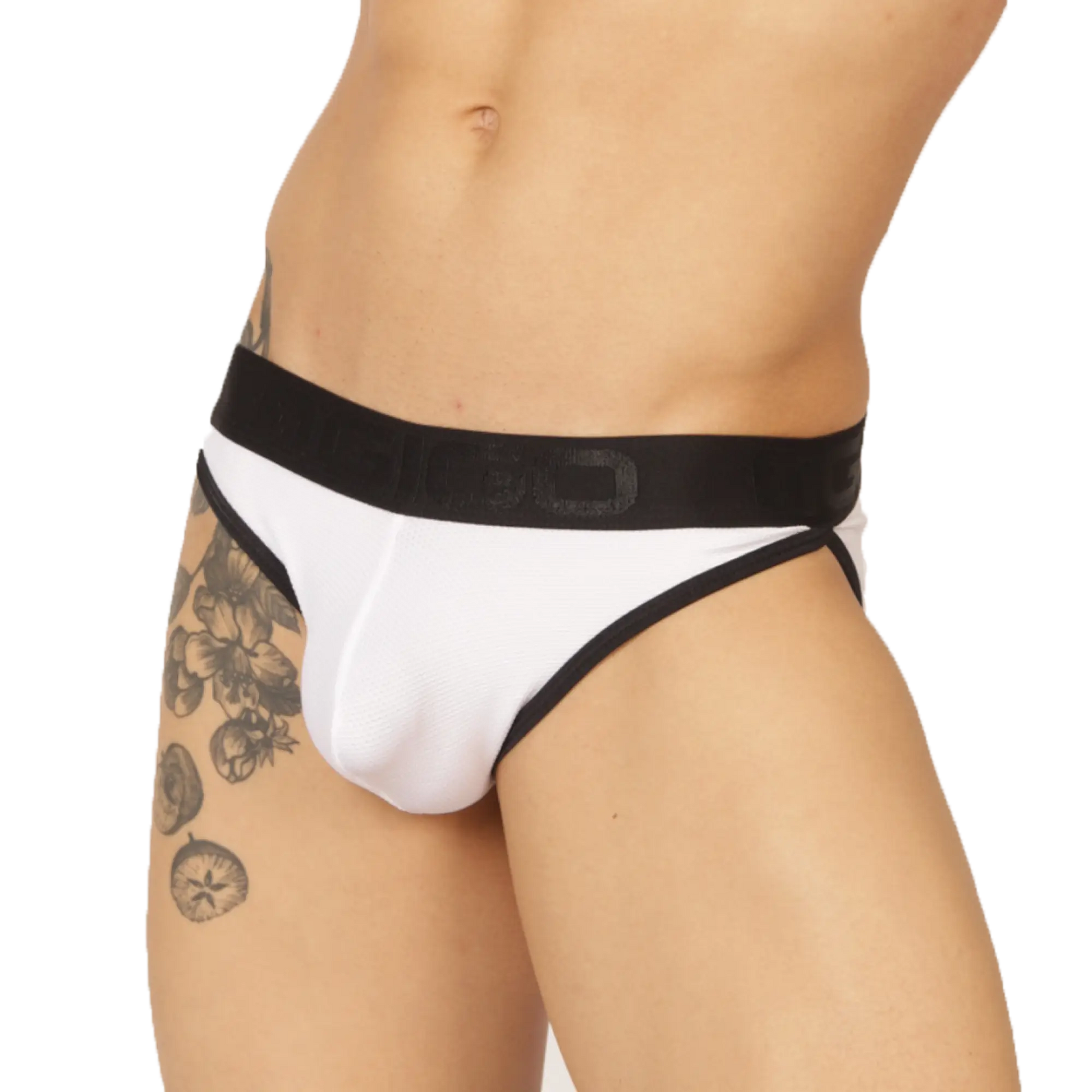 White and black gigo cool brief with sleek form-fitting design for comfortable everyday wear
