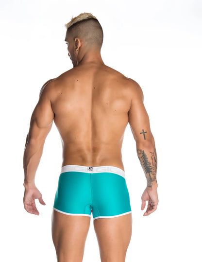 Teal and white gigo custok blue short boxer underwear size l with minimalist design for athletic use