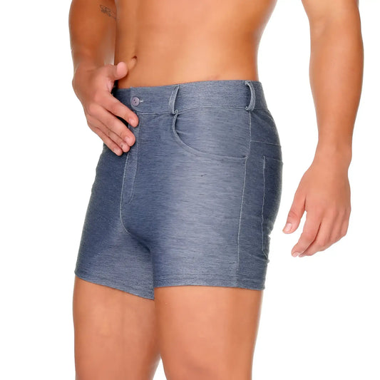 Blue heathered gigo dynasty grayjean sexyshort with button closure and side pockets for casual wear