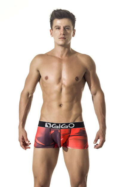 Red and black patterned gigo fast short boxer underwear size l with sleek modern design and comfortable fit
