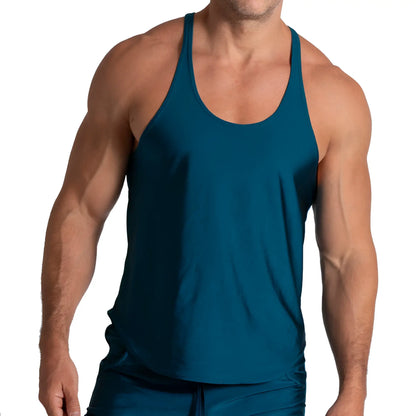 Teal muscle tank top with simple fitted design from gigo flashing green tank collection ideal for workouts