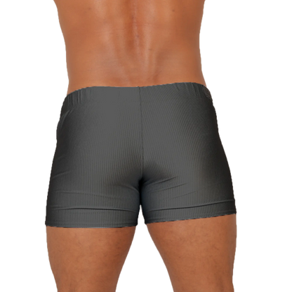 Gigo Glow gray short mens dark gray ribbed textured tailored fit shorts for a stylish casual look