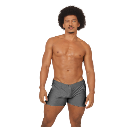 Gray pinstripe athletic shorts gigo glow gray short made from breathable fabric for active wear and comfort
