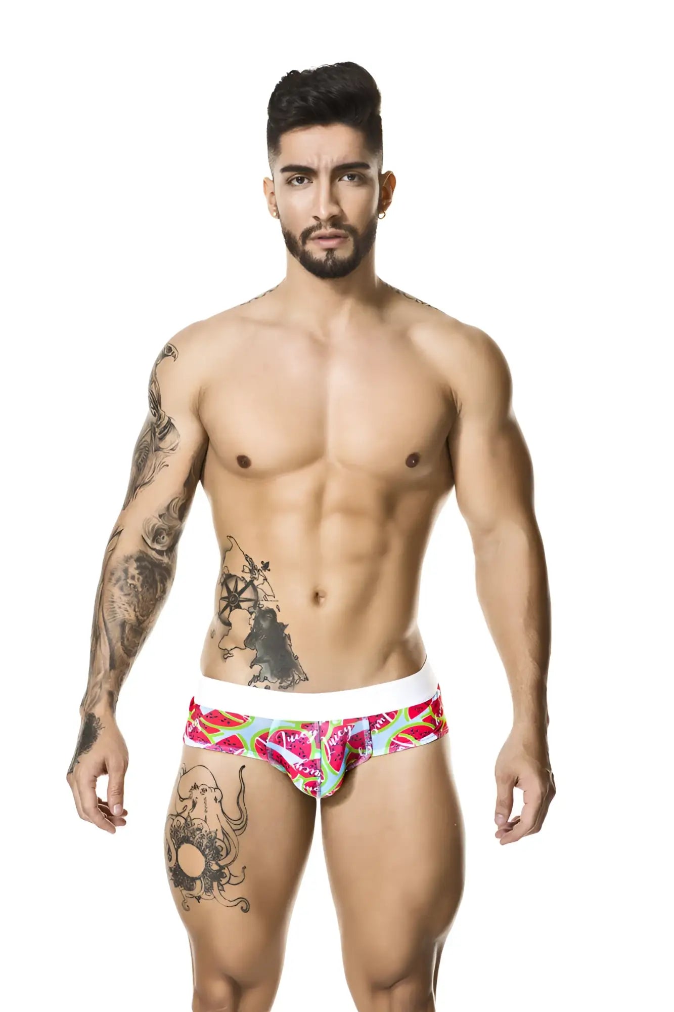 Vibrant patterned gigo juicy brief underwear g01003 size s with a white waistband for comfortable wear