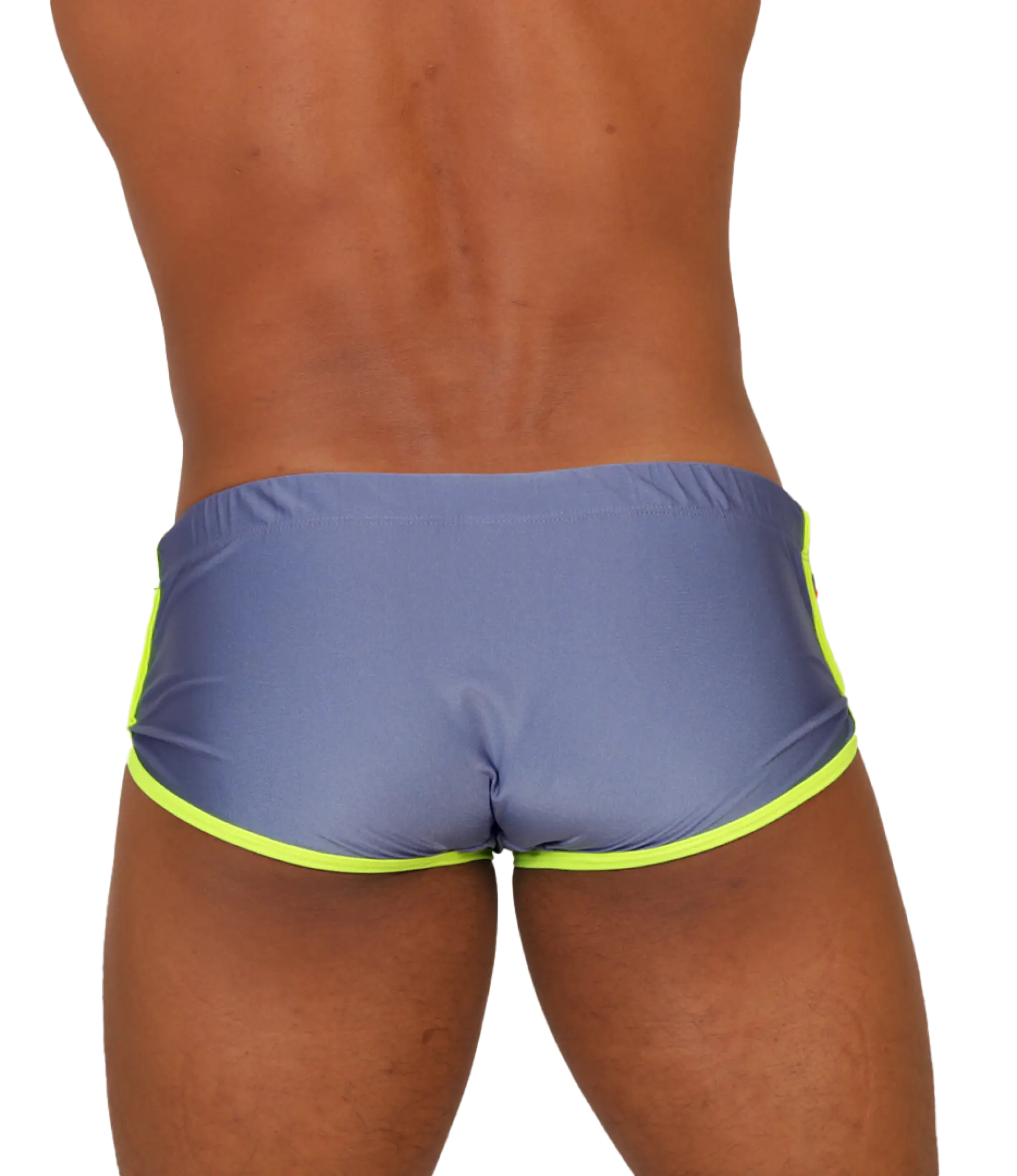 Gigo nice blue swim trunk featuring neon yellow trim ideal for beach and pool use