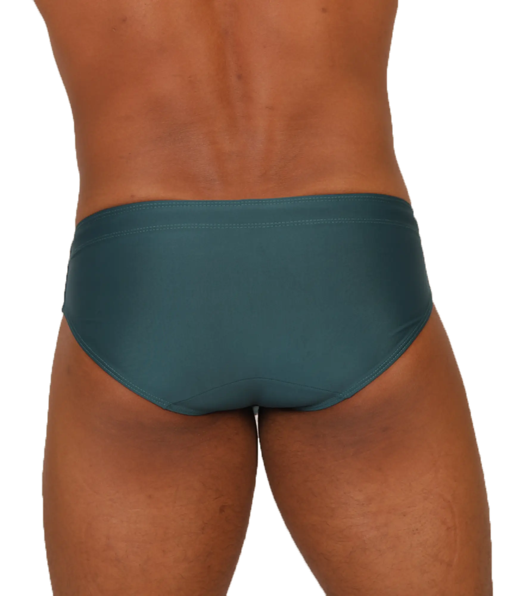 Teal-colored gigo nice green swimbrief brief-style swim trunks with smooth stretchy fabric finish for swimming