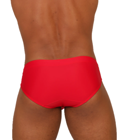 Gigo nice red swimbrief bright red form-fitting swim trunks designed for swimming and beachwear