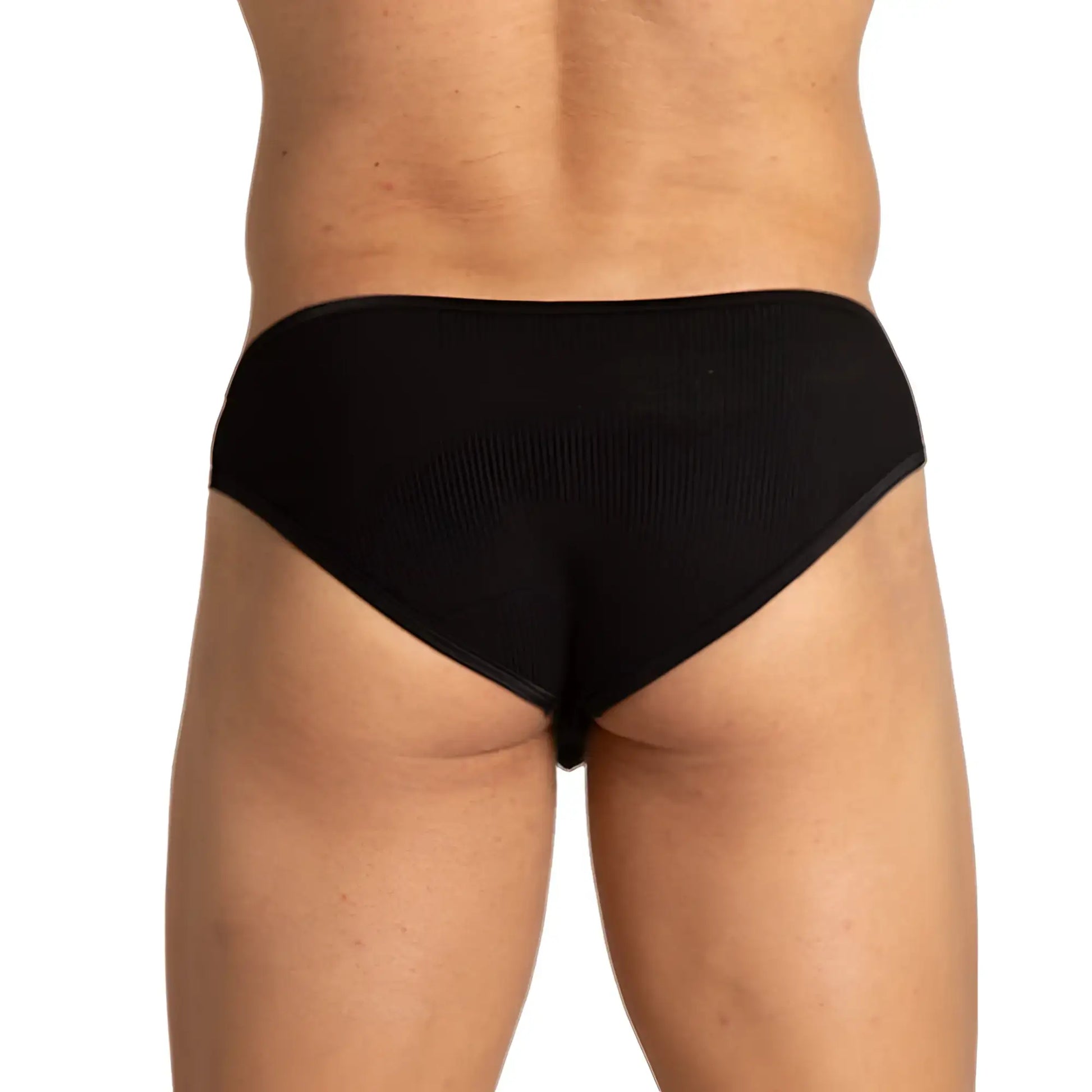 Black briefs gigo soft with a smooth form fitting design offering comfortable and lightweight wear