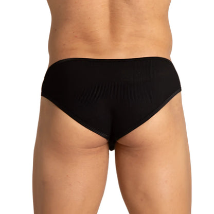 Black briefs gigo soft with a smooth form fitting design offering comfortable and lightweight wear