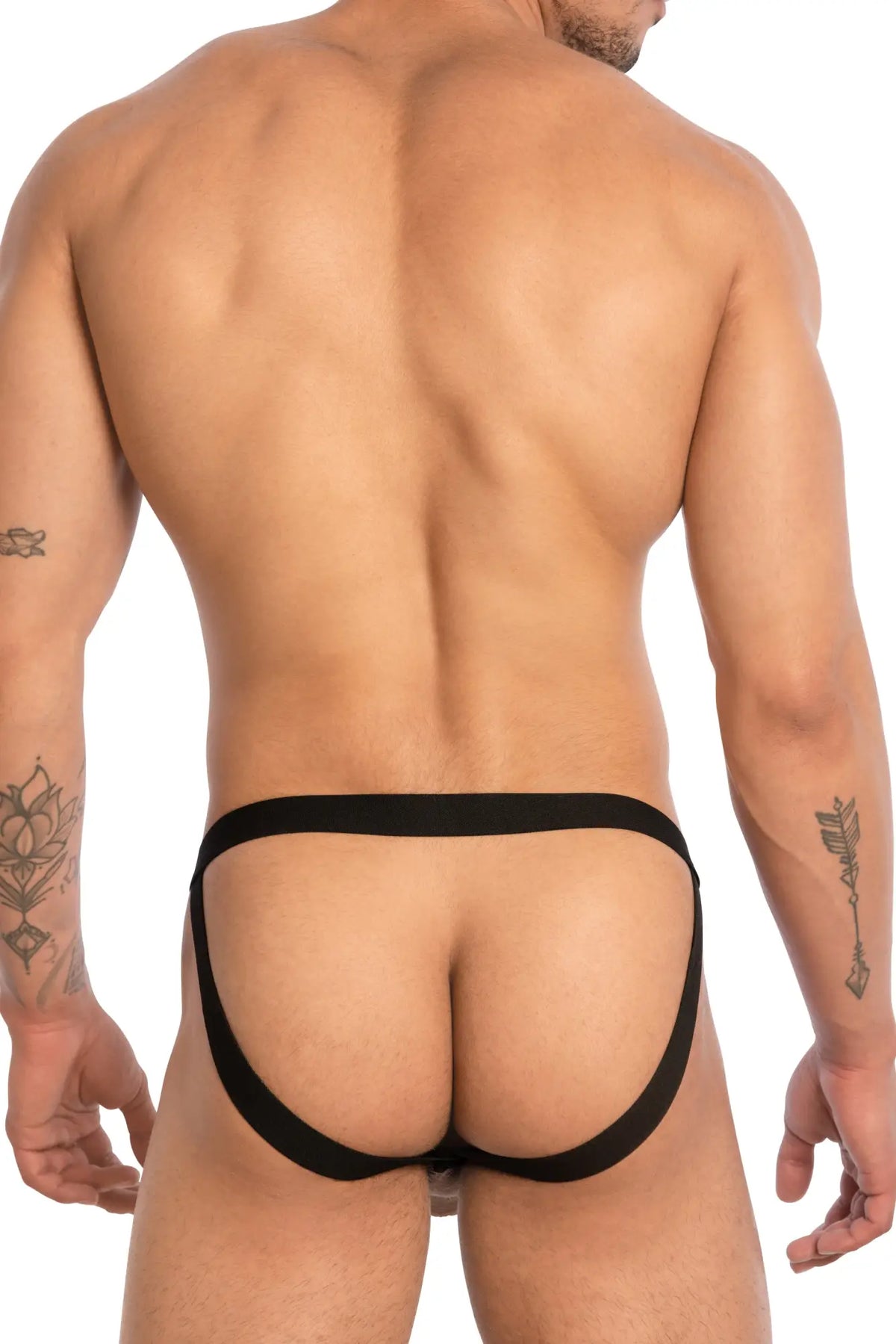 Good devil gdc0511 jockstrap black sleek form-fitting menâ€™s briefs with minimalist design front view