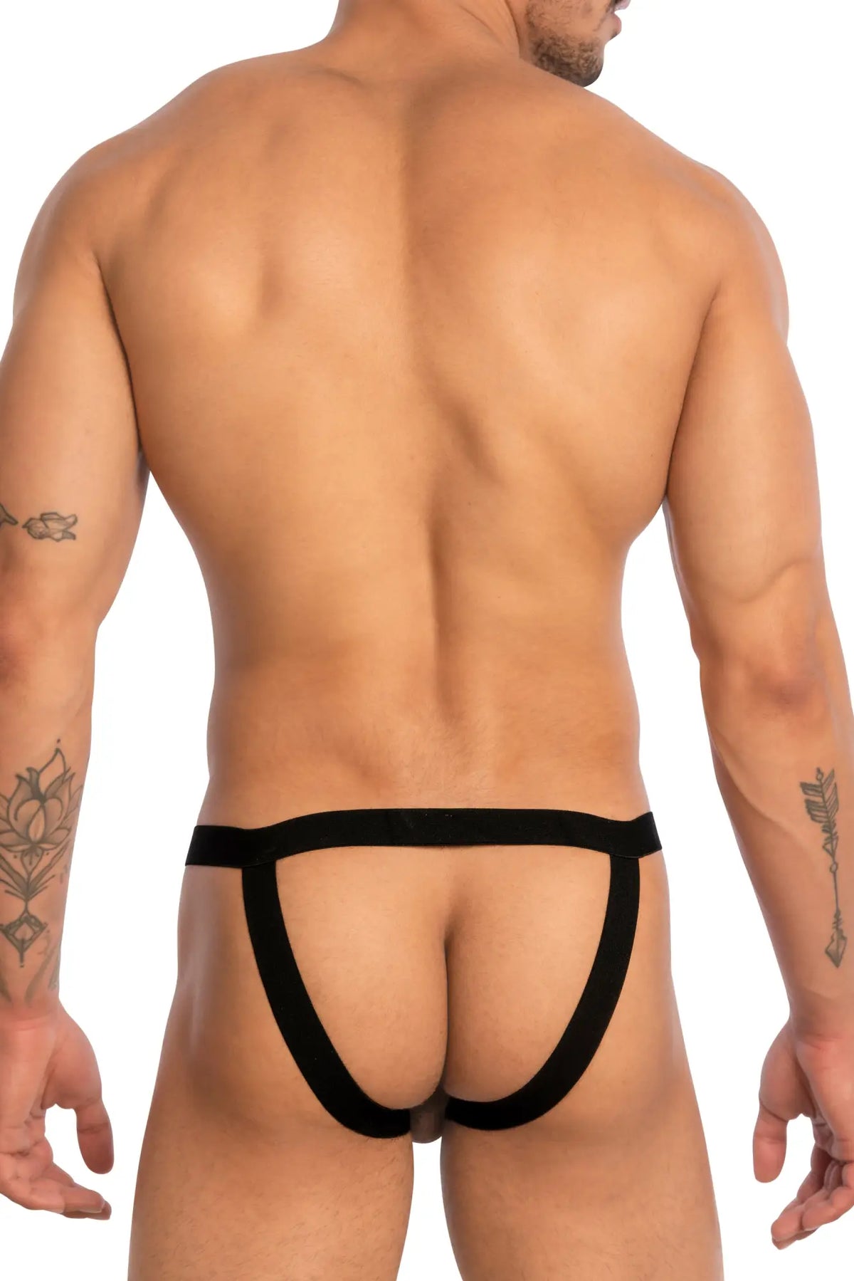 Black good devil gdc0512 jockstrap with supportive waistband and leg straps in form-fitting thong style