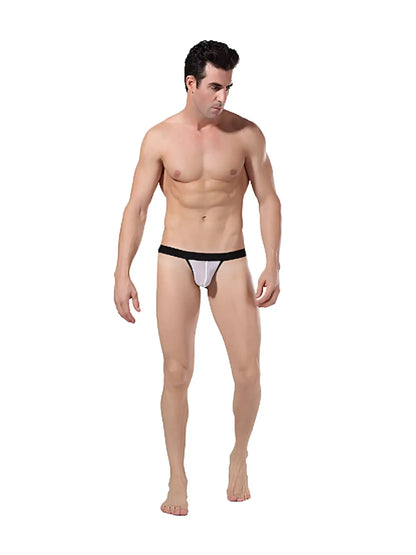 White and black goodfellas underwear sheer jock strap briefs with a sleek form-fitting design size xl