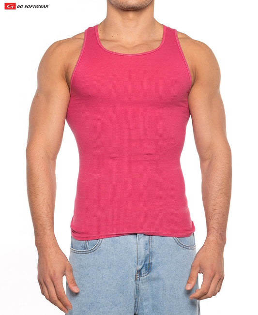 Débardeur côtelé pour homme Gold Coast 4915 de Go Softwear - Rose château
