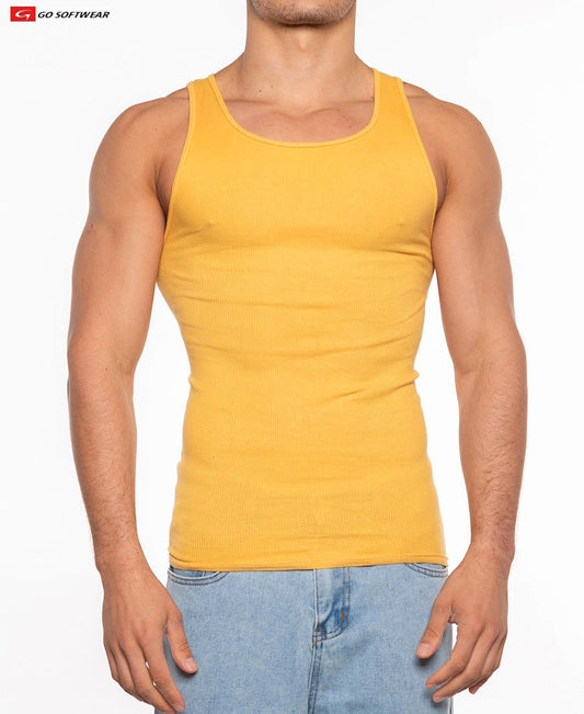 Débardeur côtelé pour homme Gold Coast 4915 de Go Softwear - Jonquille