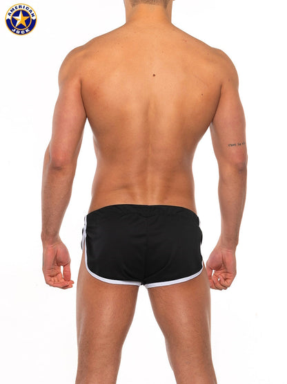 AMERICAN JOCK 8564 Men's Basics Side Split Short - Black