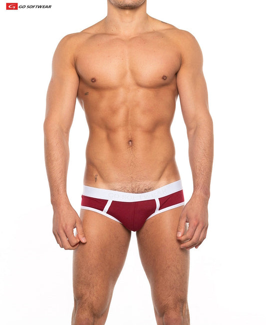 Go Softwear 2011 Men's Cal. Classic Lo Rise Brief - Crimson/White
