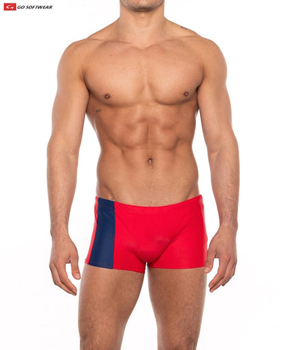 Go Softwear 4538 Men's Priapos Sq-Cut w/C-Ring - Red/Navy