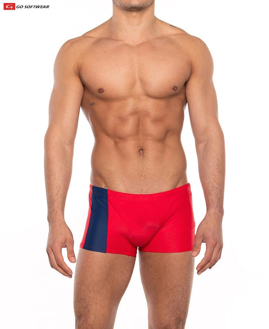 Go Softwear 4538 Men's Priapos Sq-Cut w/C-Ring - Red/Navy