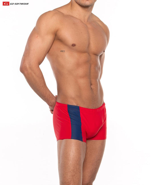Go Softwear 4538 Men's Priapos Sq-Cut w/C-Ring - Red/Navy